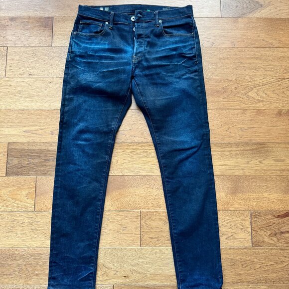G-Star 3301 Slim Jeans - Dark Aged - Size W34 L34 - Picture 1 of 4